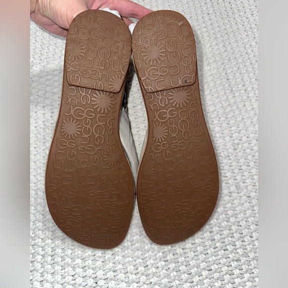 UGG Australia graphite leather "Aubray" braided front ankle strap sandals W 9‎ - Picture 8 of 9